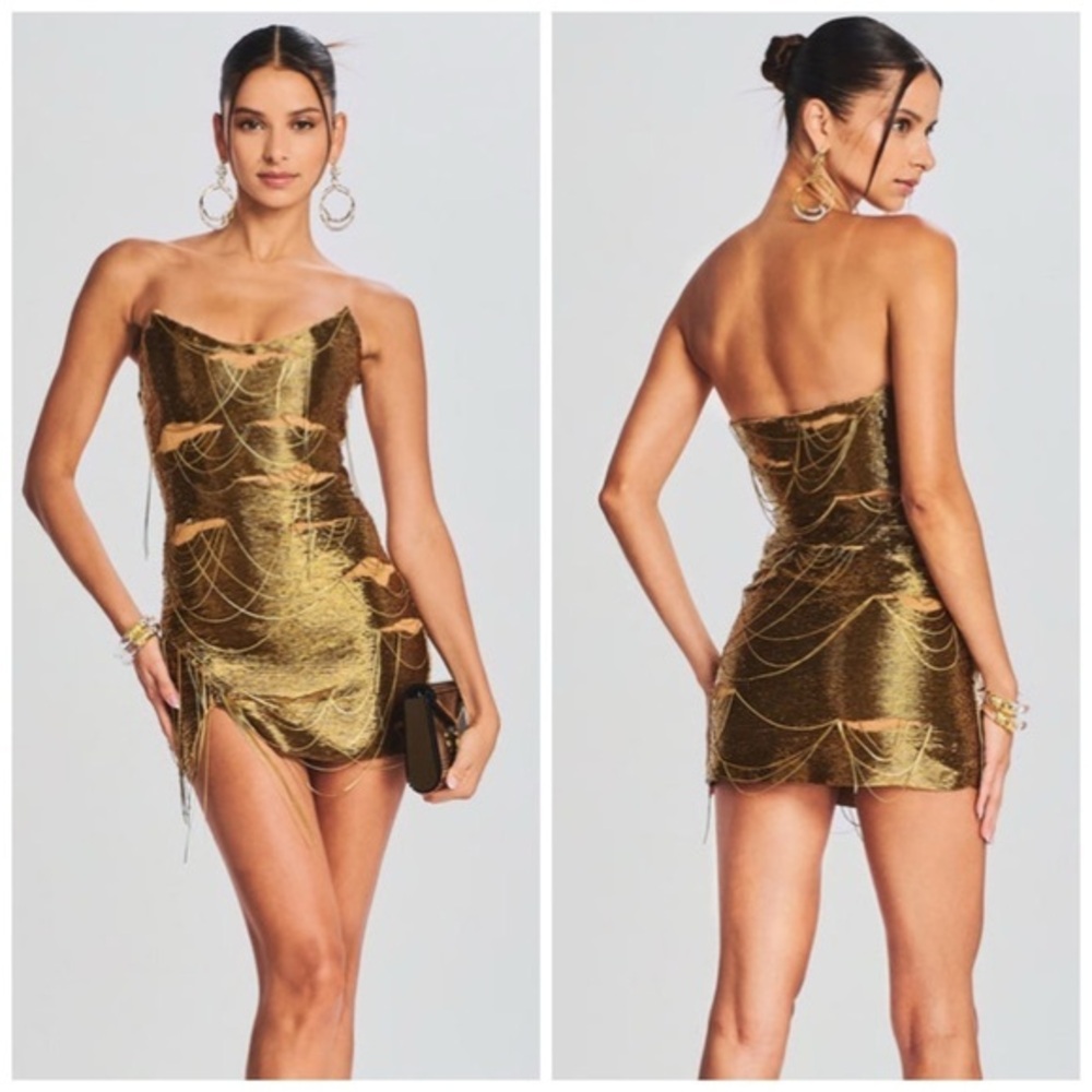 Retrofete Luana Strapless Maximalist Mini Dress Size Small $2295